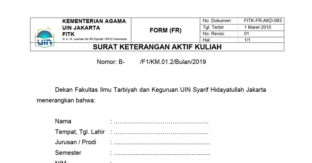 Detail Contoh Surat Aktif Kuliah Nomer 26