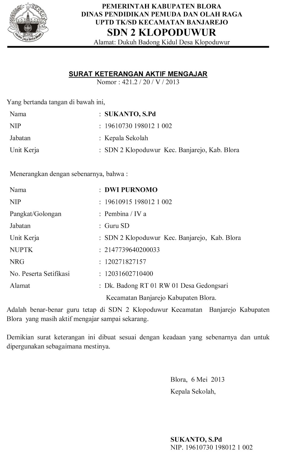 Detail Contoh Surat Aktif Mengajar Nomer 15