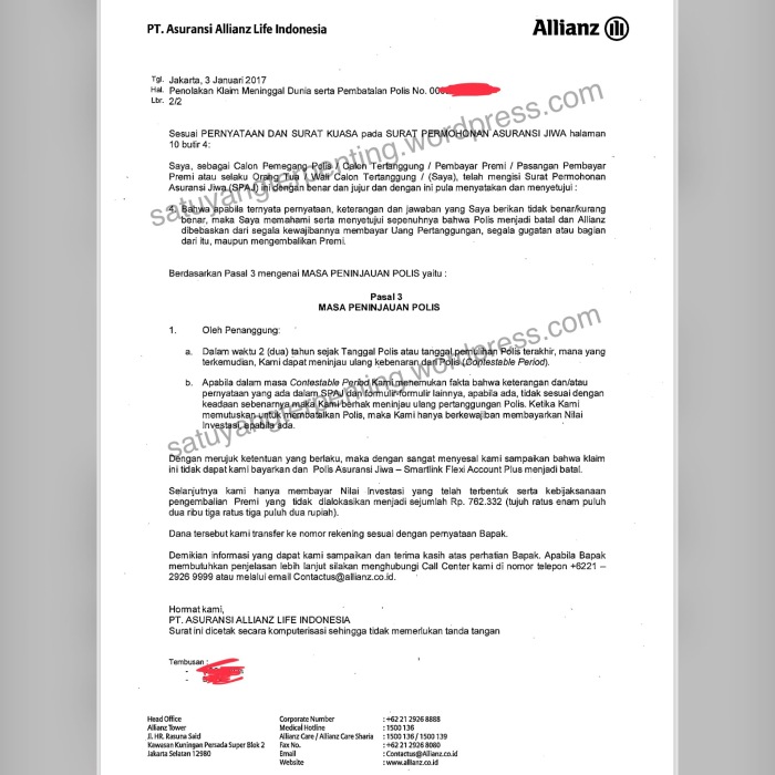 Detail Contoh Surat Asuransi Koleksi Nomer 53