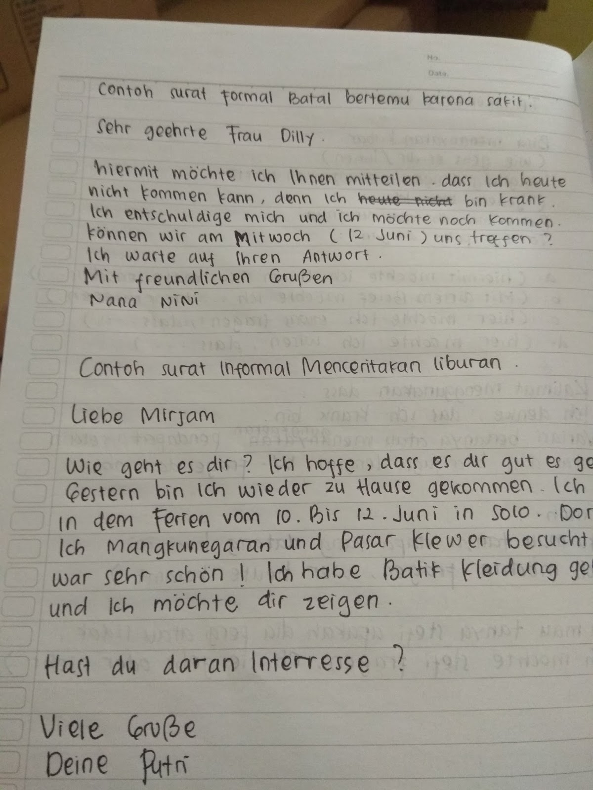 Detail Contoh Surat Bahasa Jerman Nomer 23