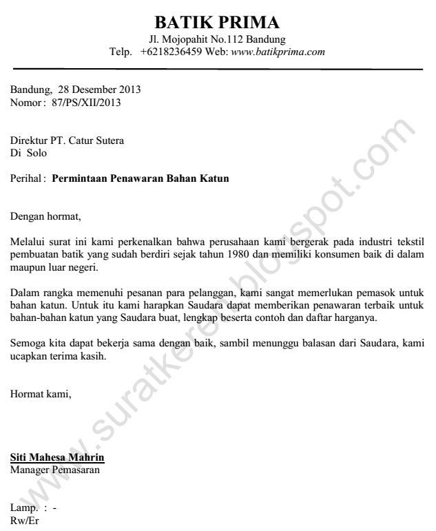 Detail Contoh Surat Balasan Penawaran Nomer 23