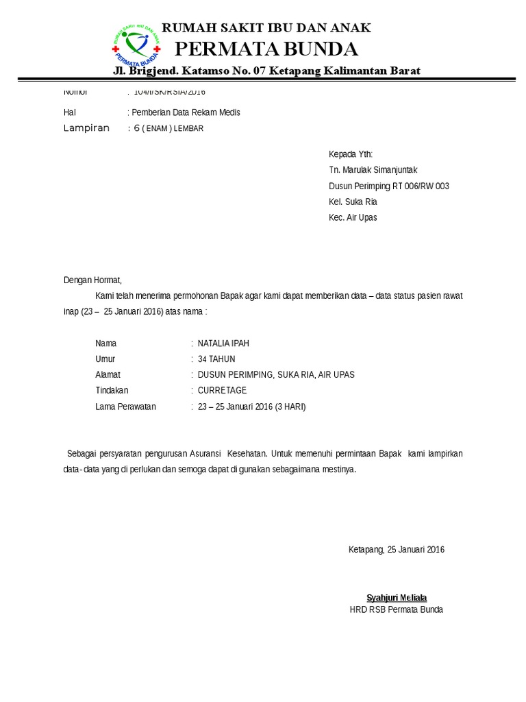 Detail Contoh Surat Balasan Permintaan Data Nomer 5