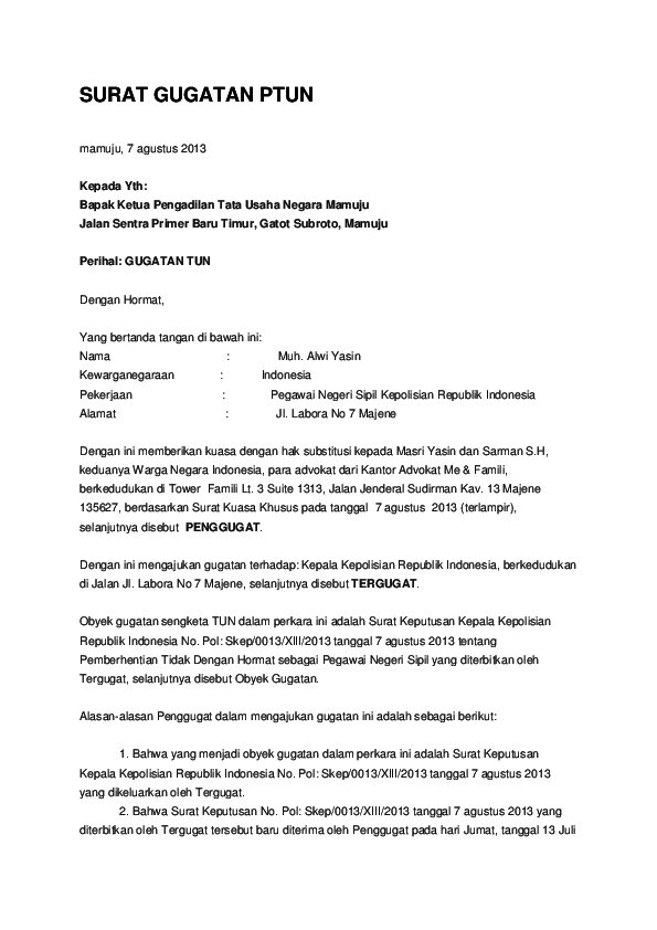 Detail Contoh Surat Banding Administratif Pns Nomer 20