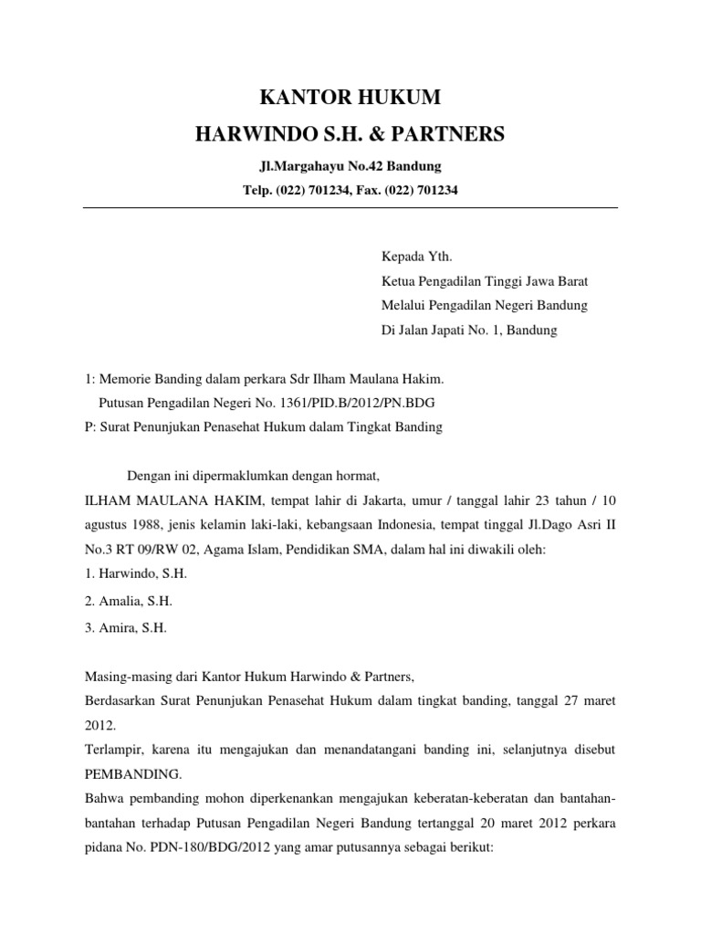 Detail Contoh Surat Bantahan Nomer 44