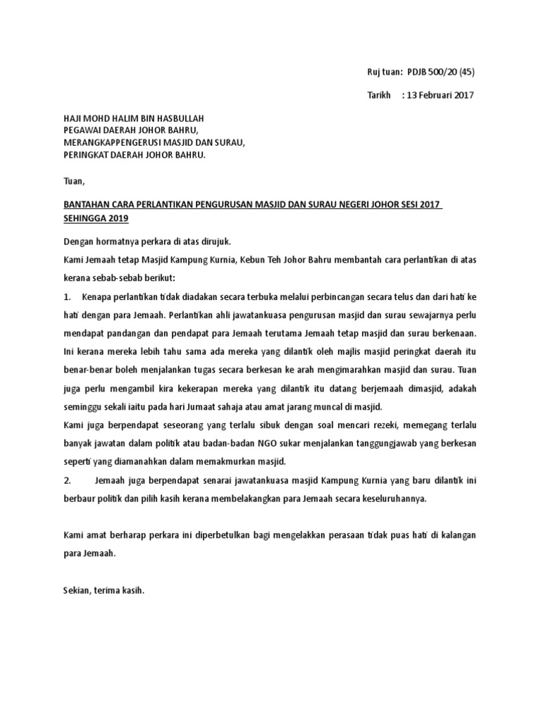 Detail Contoh Surat Bantahan Nomer 5