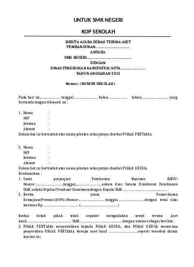 Detail Contoh Surat Bast Nomer 51