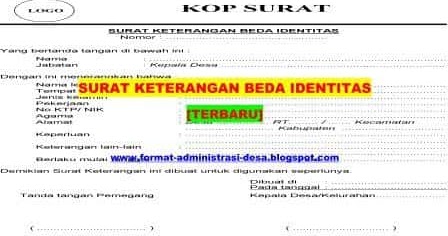 Detail Contoh Surat Beda Nama Nomer 24