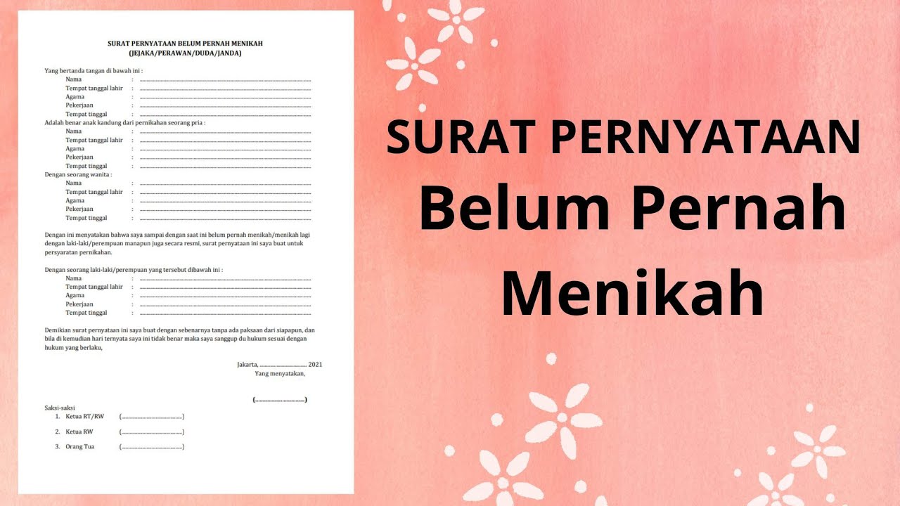 Detail Contoh Surat Belum Pernah Menikah Nomer 47