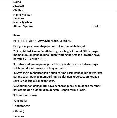 Detail Contoh Surat Berhenti Kerja Nomer 5