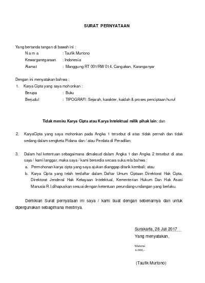 Detail Contoh Surat Berjudul Nomer 18