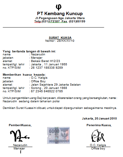 Detail Contoh Surat Berjudul Nomer 6