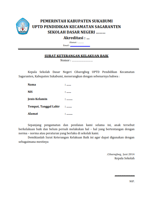 Detail Contoh Surat Berkelakuan Baik Dari Sekolah Nomer 15