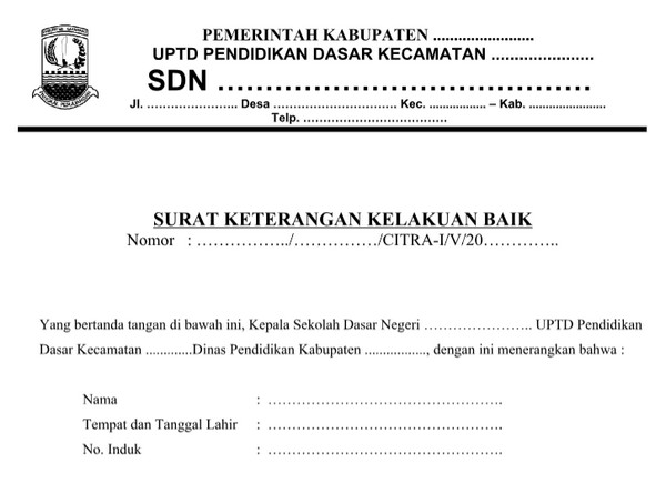 Detail Contoh Surat Berkelakuan Baik Dari Sekolah Nomer 28