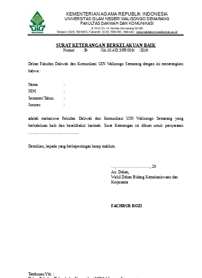 Detail Contoh Surat Berkelakuan Baik Dari Sekolah Nomer 4