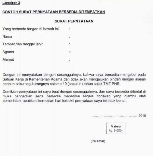 Detail Contoh Surat Bersedia Ditempatkan Dimana Saja Nomer 32