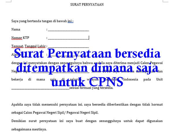 Detail Contoh Surat Bersedia Ditempatkan Dimana Saja Nomer 40