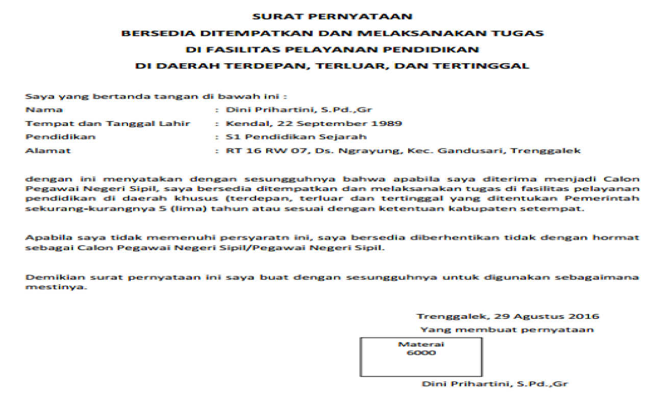 Detail Contoh Surat Bersedia Ditempatkan Dimana Saja Nomer 55