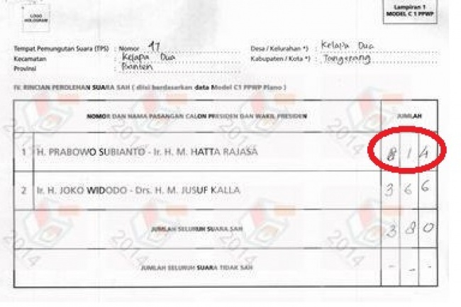 Detail Contoh Surat C1 Pemilu Nomer 15