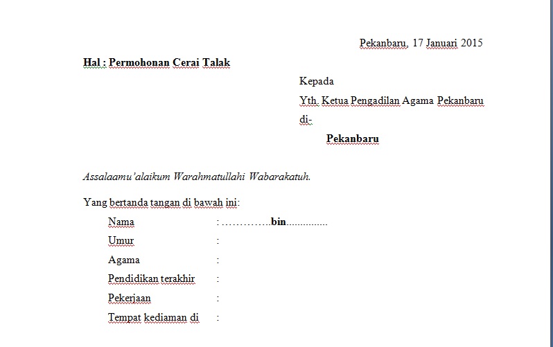 Detail Contoh Surat Cerai Bawah Tangan Nomer 22