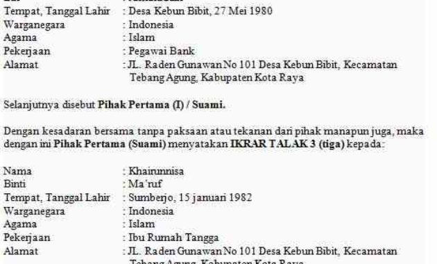 Detail Contoh Surat Cerai Dari Desa Nomer 40