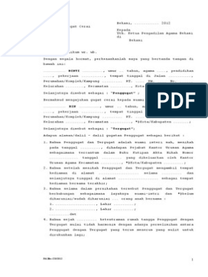 Detail Contoh Surat Cerai Dari Pengadilan Agama Nomer 26