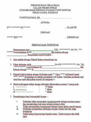 Detail Contoh Surat Cerai Download Nomer 55