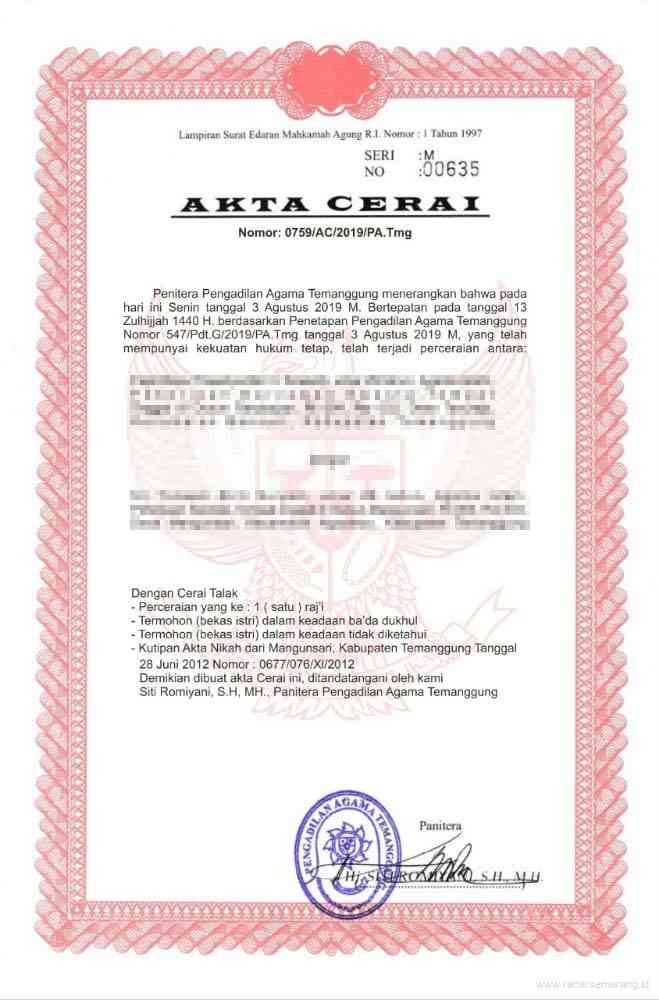 Detail Contoh Surat Cerai Palsu Nomer 3