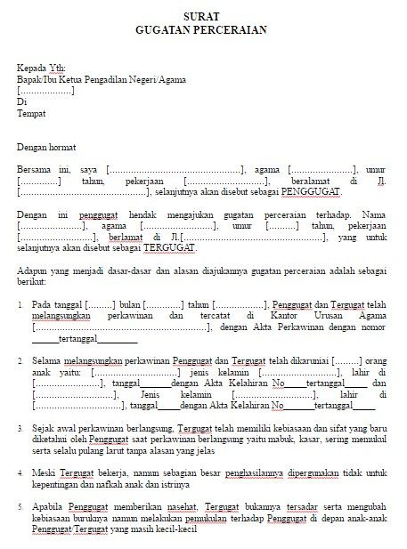 Detail Contoh Surat Cerai Resmi Nomer 31