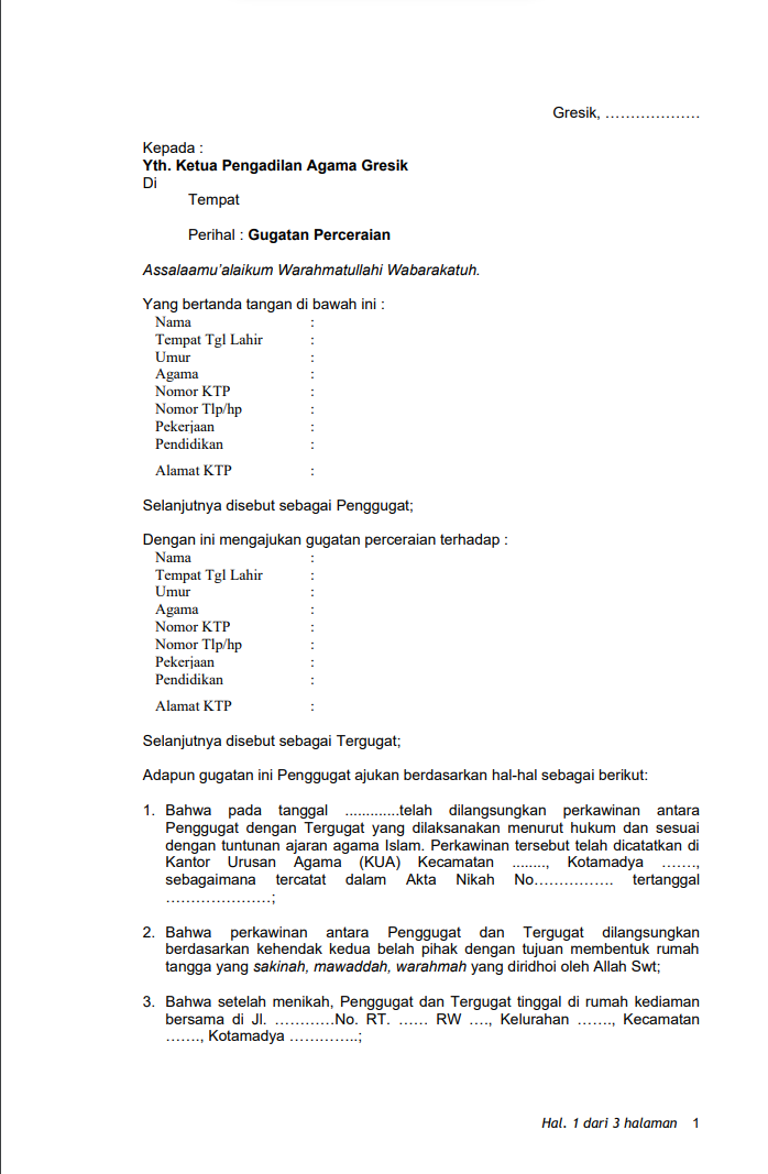 Detail Contoh Surat Cerai Sederhana Nomer 14