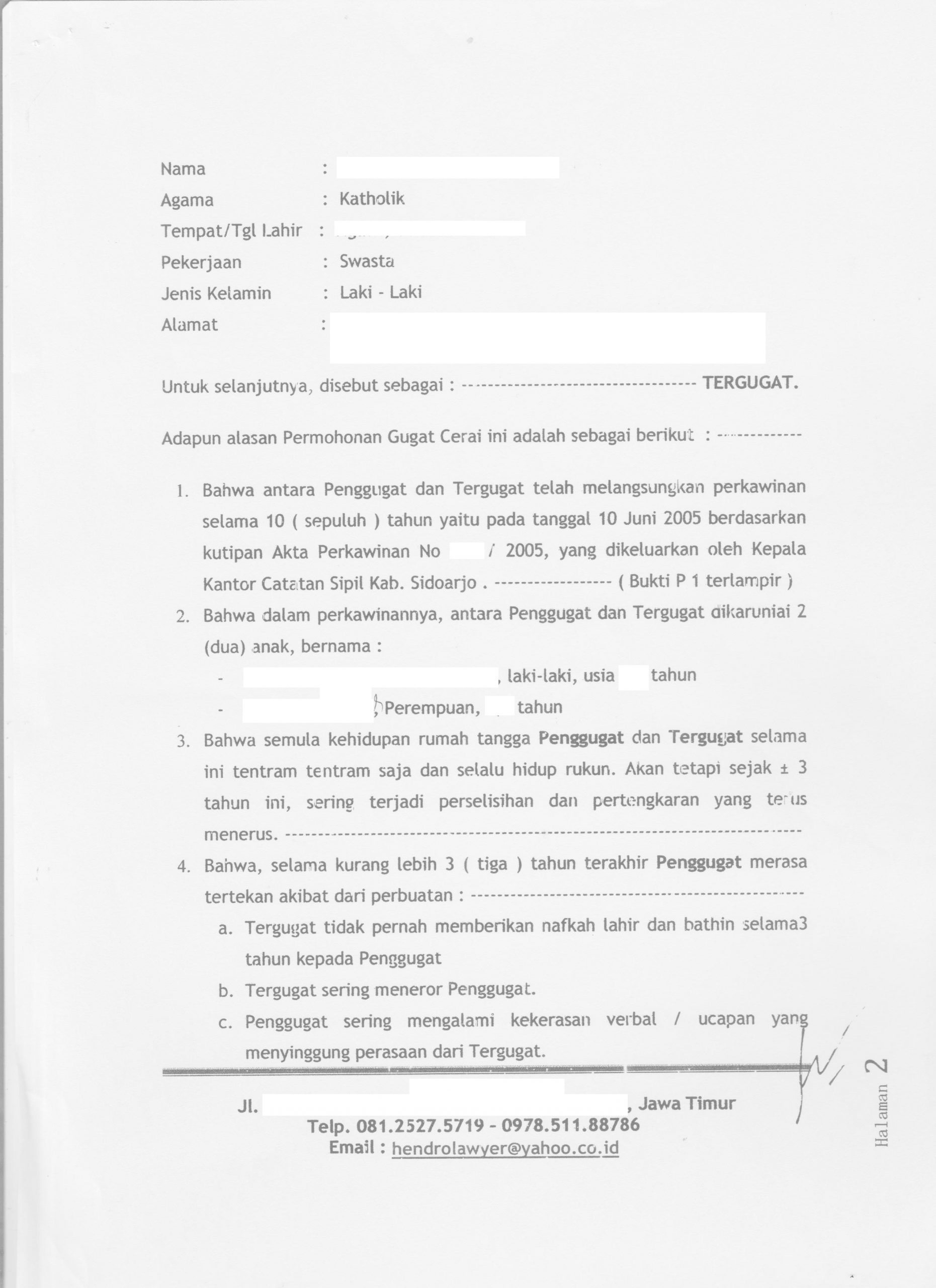 Detail Contoh Surat Cerai Tulisan Tangan Nomer 52