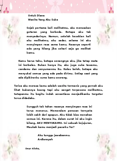 Detail Contoh Surat Cinta Pendek Nomer 19