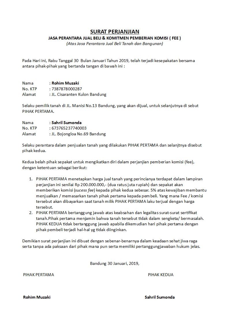 Detail Contoh Surat Commitment Fee Nomer 11