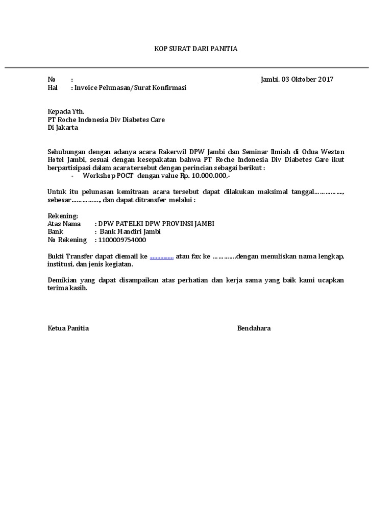 Detail Contoh Surat Confirmation Letter Hotel Nomer 2