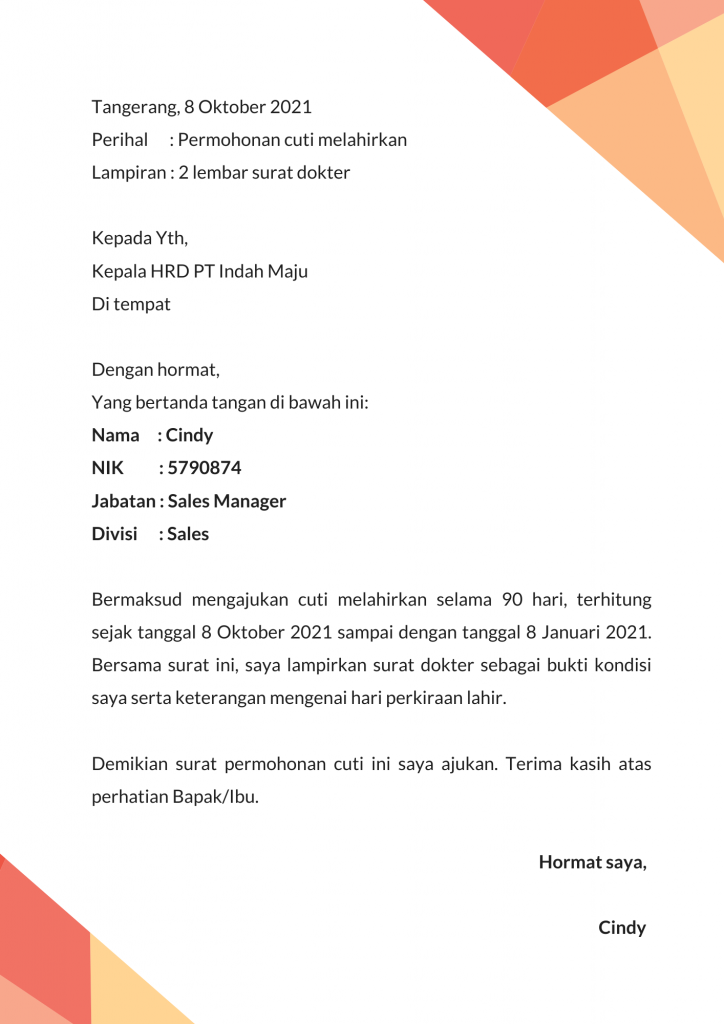 Detail Contoh Surat Cuti Lebaran Nomer 5