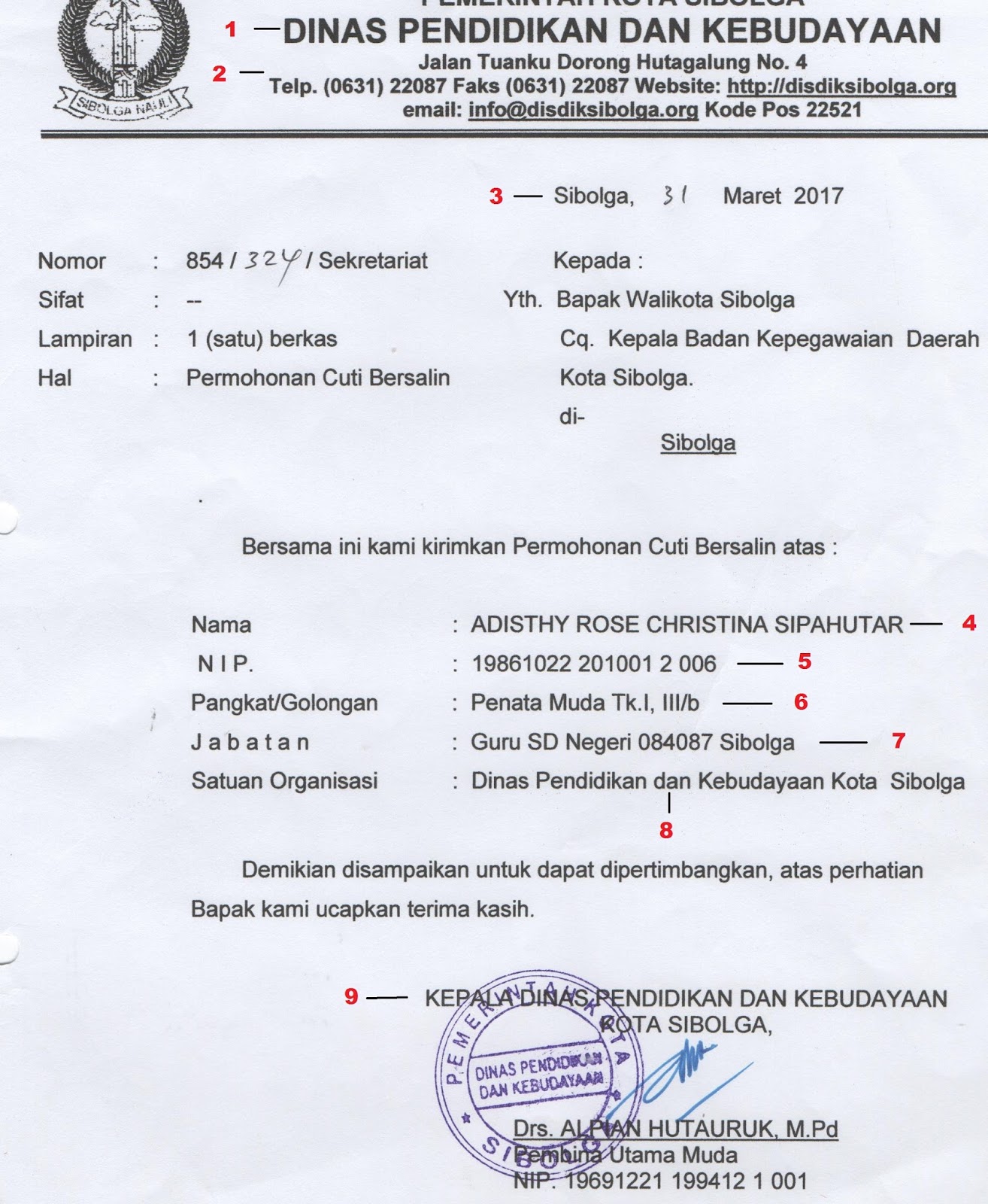 Detail Contoh Surat Cuti Melahirkan Guru Nomer 39