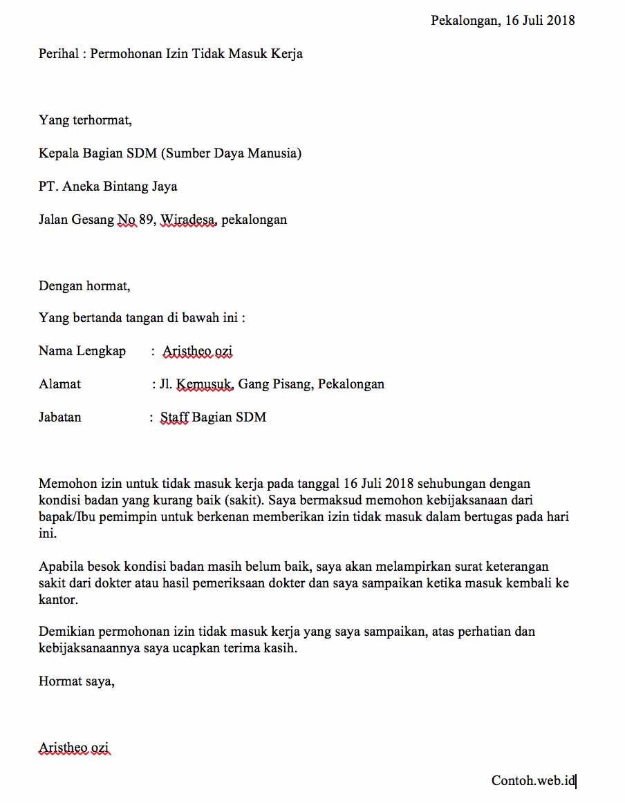 Detail Contoh Surat Cuti Menikah Nomer 46