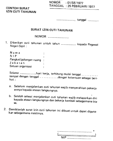 Detail Contoh Surat Cuti Pegawai Nomer 17