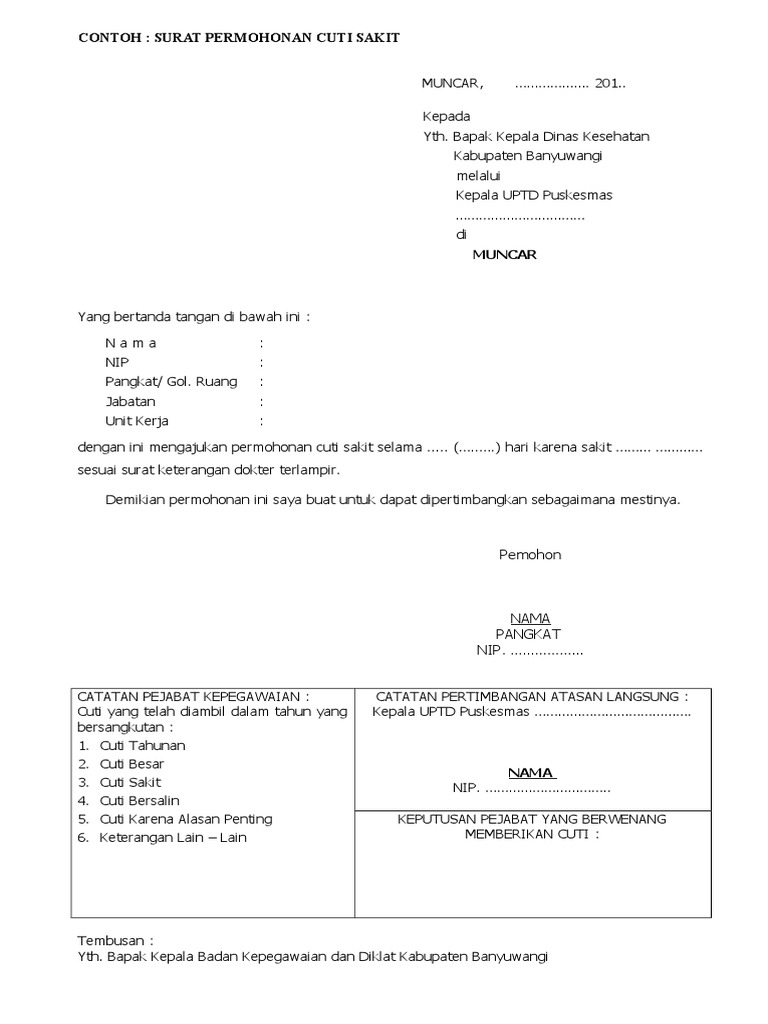 Detail Contoh Surat Cuti Pns Nomer 31