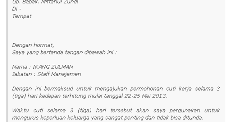 Detail Contoh Surat Cuti Tahunan Nomer 33