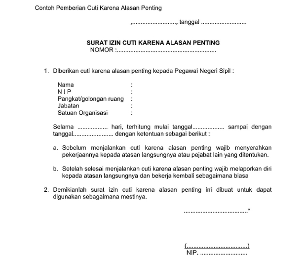 Detail Contoh Surat Cuti Tahunan Pns Nomer 15