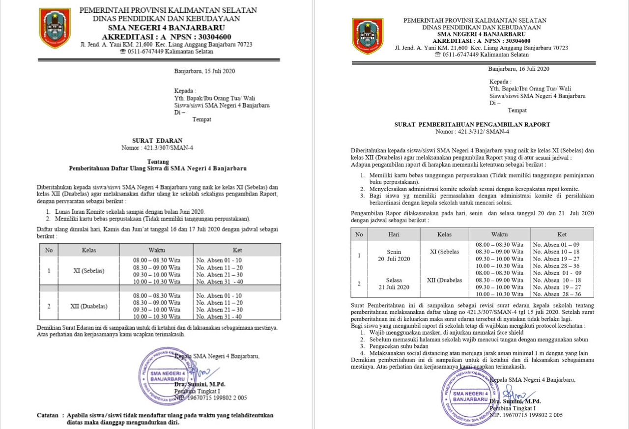 Detail Contoh Surat Daftar Ulang Sekolah Nomer 14