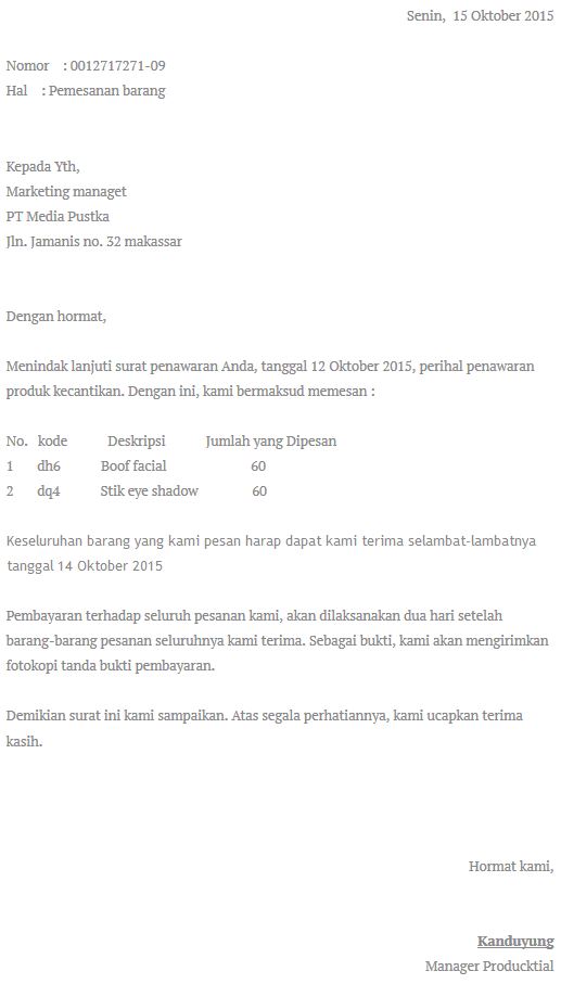 Detail Contoh Surat Dagang Penawaran Nomer 51