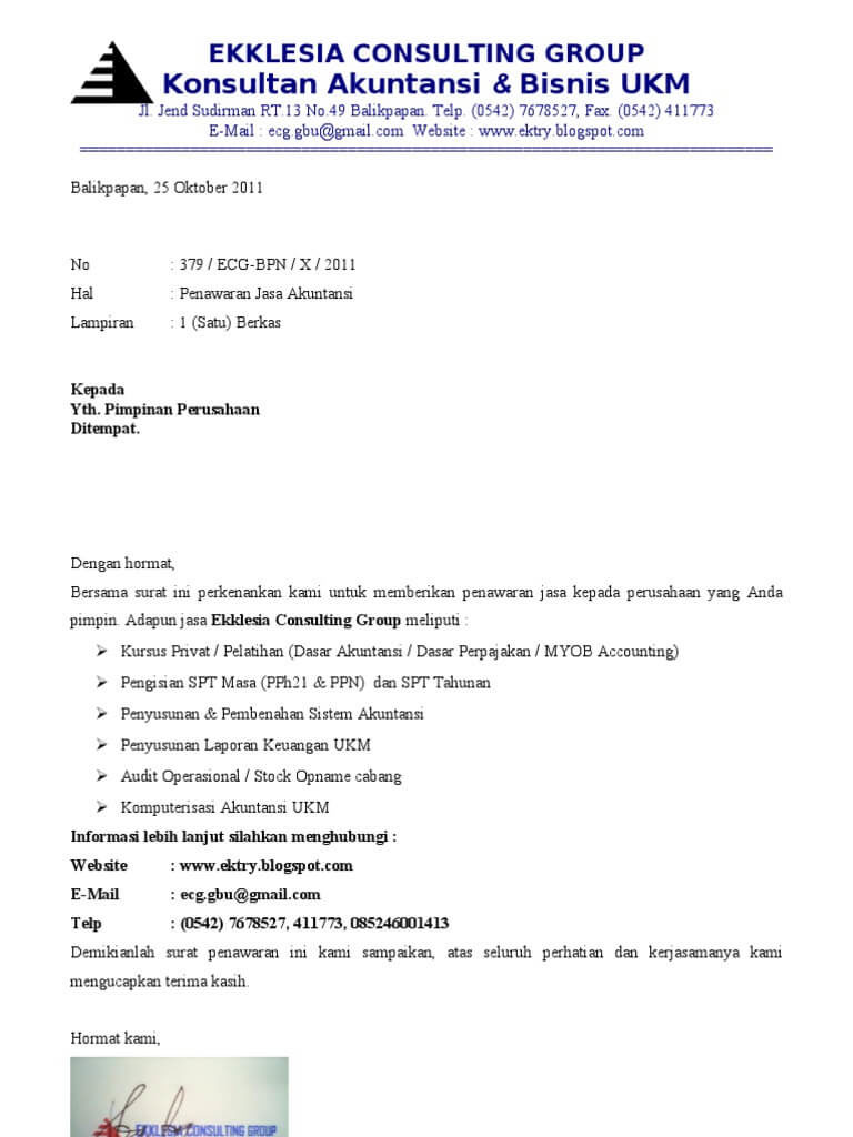 Detail Contoh Surat Dagang Penawaran Nomer 56