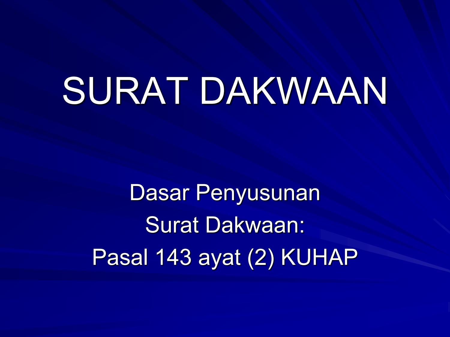 Detail Contoh Surat Dakwaan Subsidair Nomer 27