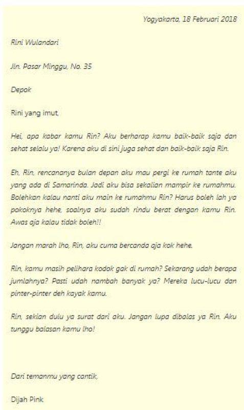 Detail Contoh Surat Dalam Bahasa Inggris Untuk Sahabat Nomer 47