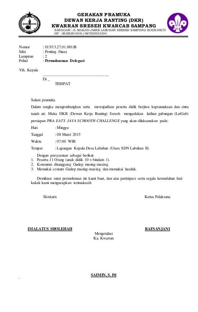 Contoh Surat Delegasi - KibrisPDR