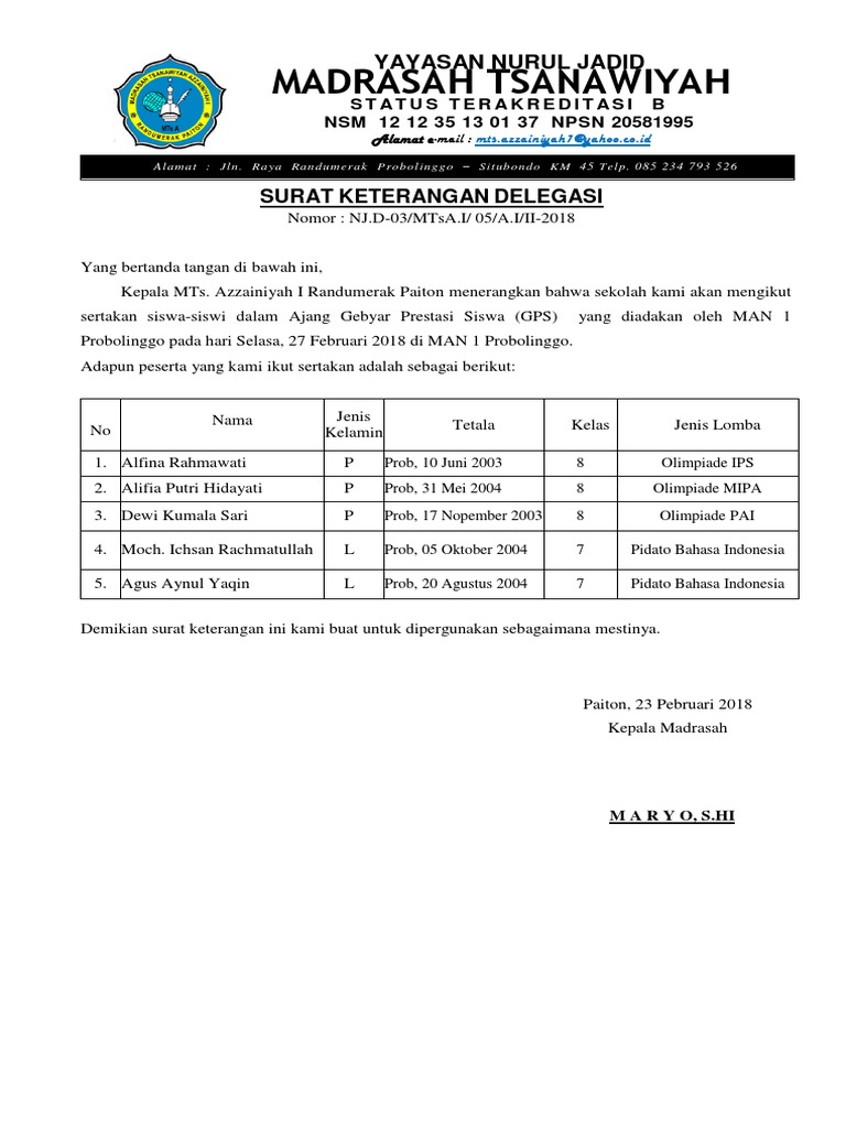 Detail Contoh Surat Delegasi Tugas Nomer 17