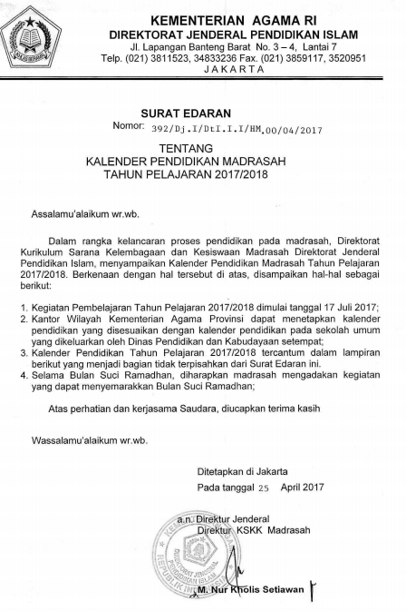 Detail Contoh Surat Dinas Kementerian Agama Nomer 11