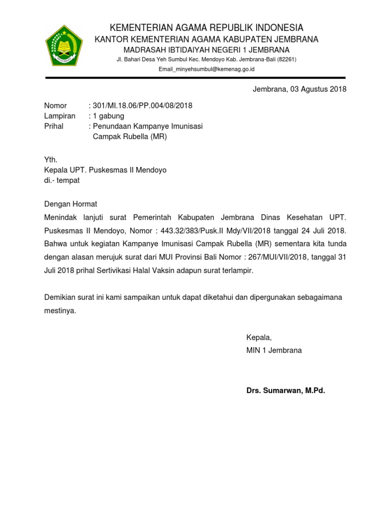 Detail Contoh Surat Dinas Kementerian Agama Nomer 4