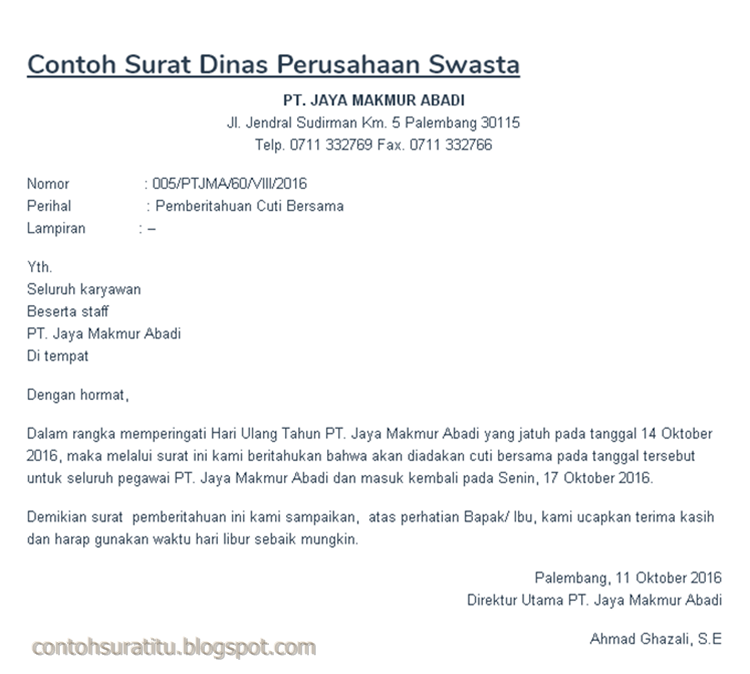 Detail Contoh Surat Dinas Perusahaan Nomer 44